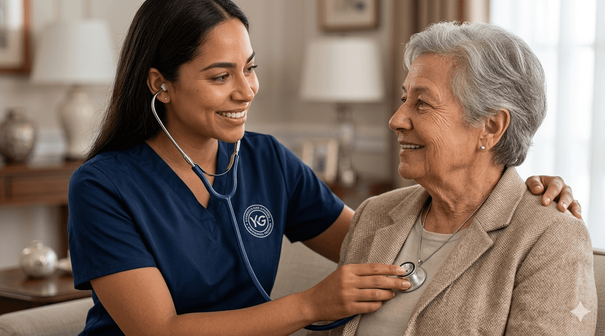 Nurse providing compassionate critical care at home